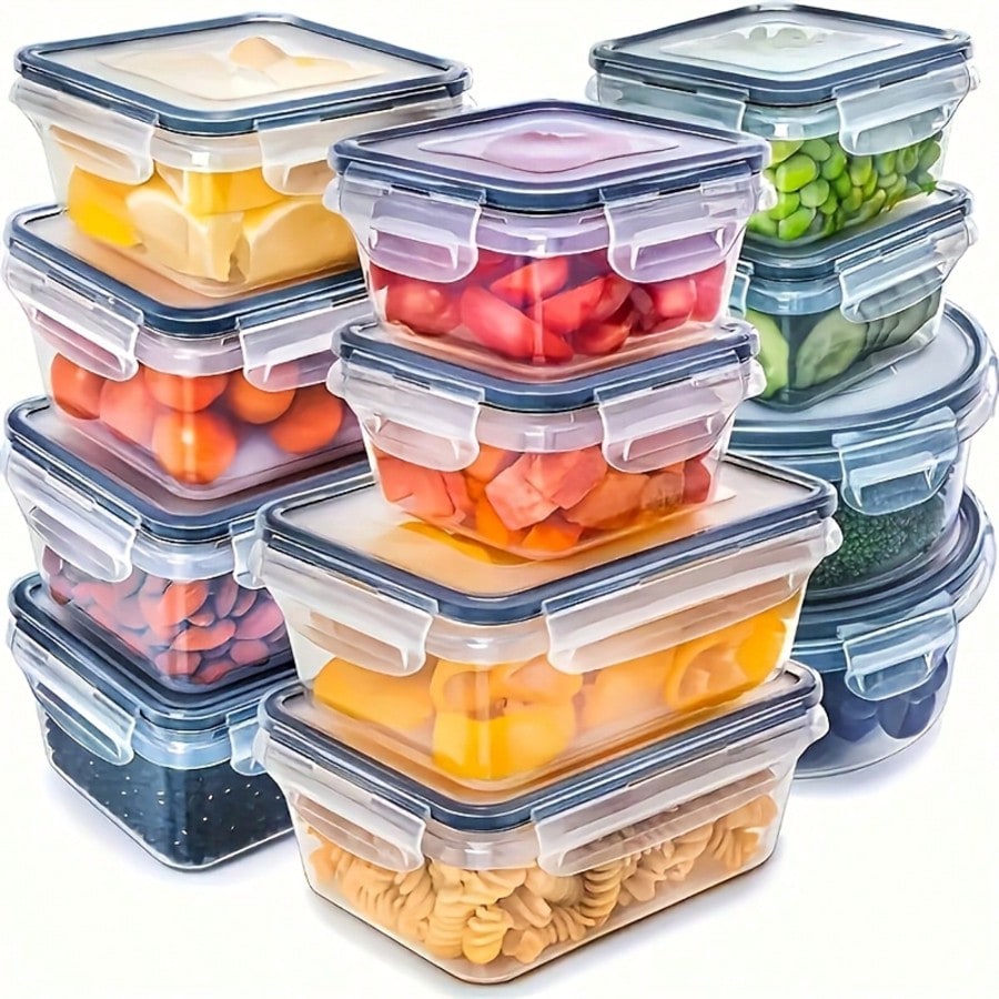 Food Storage Prep Containers - 24팩 식품 보관 용기(밀폐형 뚜껑 포함),