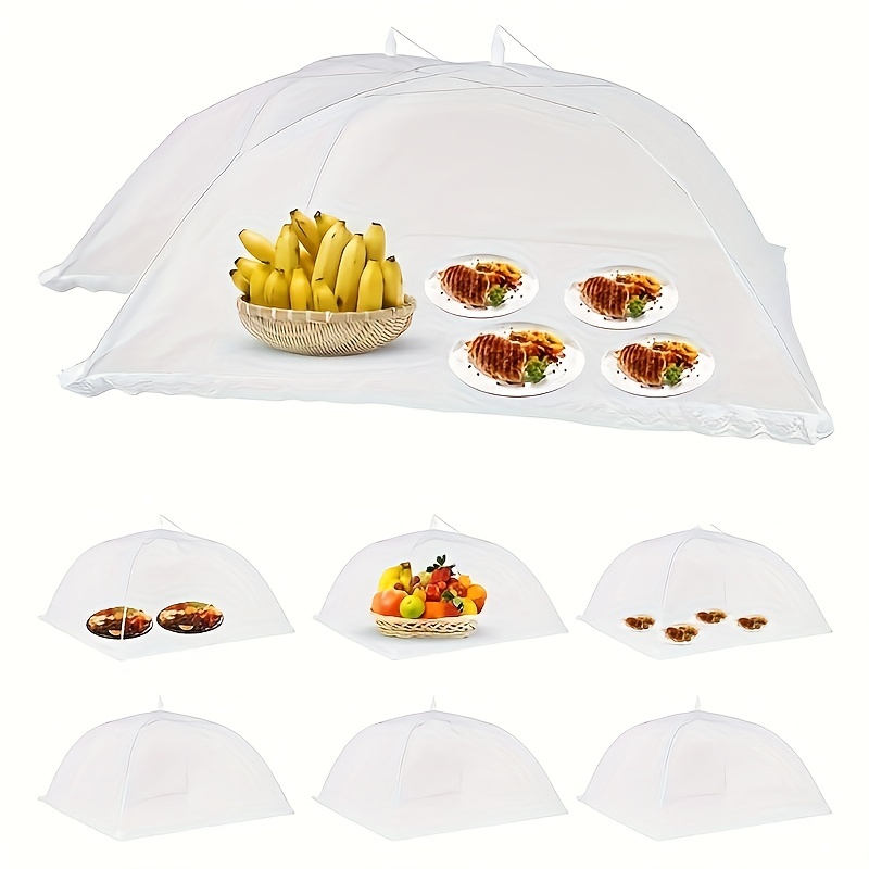 Food Storage Tupperware - 1pcWhite 플라이 방지 야채 커버 접이식