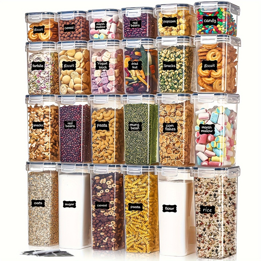 Food Storage Containers Set - 밀폐용기 24피스 세트 용기 12개 뚜껑