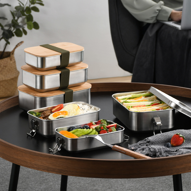 Food Storage Tupperware - 스테인레스 스틸 도시락 상자 일본식 버클