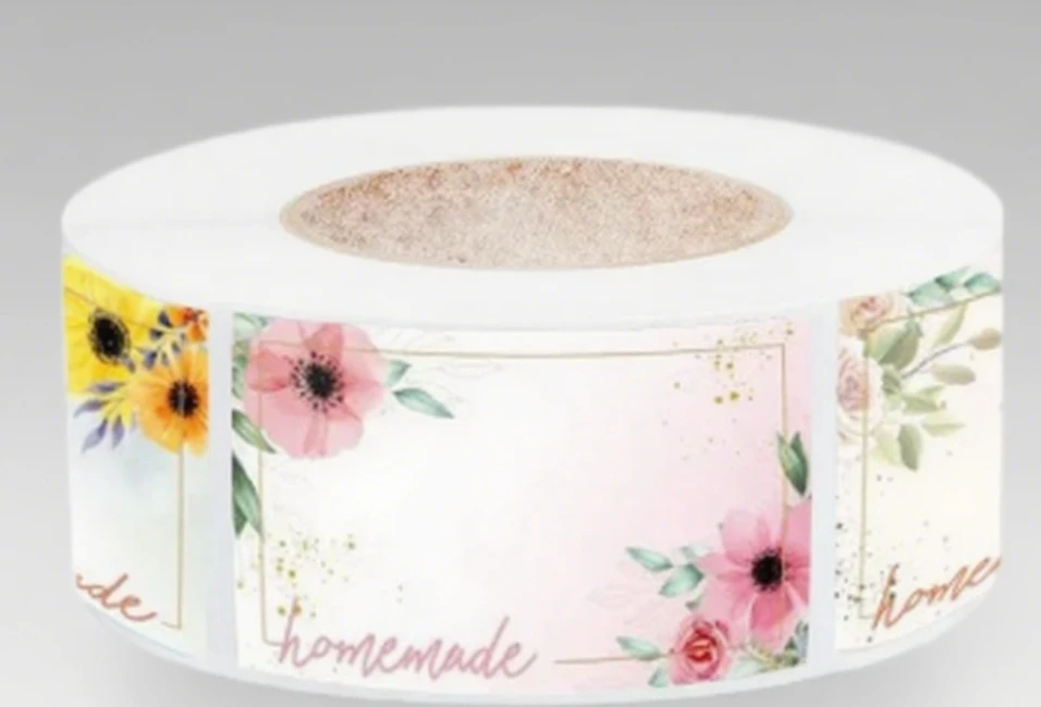 Food Storage Year Supply - 500개입 롤형 꽃무늬 라벨, 3x5cm 크기,