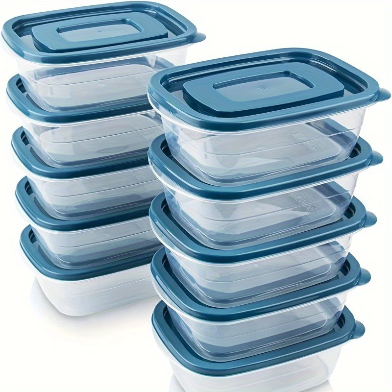 Food Storage Containers Set - 6개의 투명한 쌓을 수 있는 플라스틱
