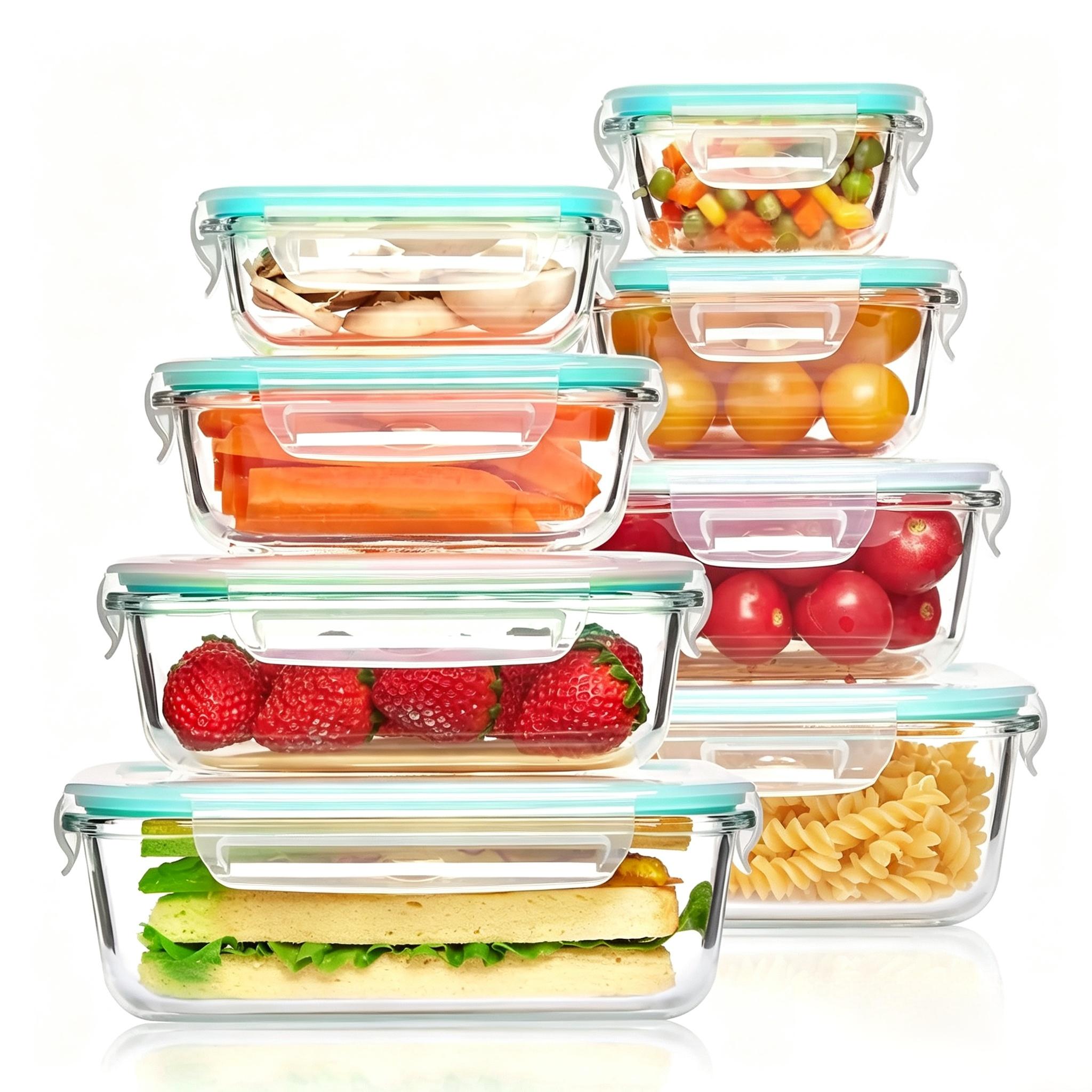 Food Storage Stackable Containers - 휴대용 유리 주방 식품 보관 용기