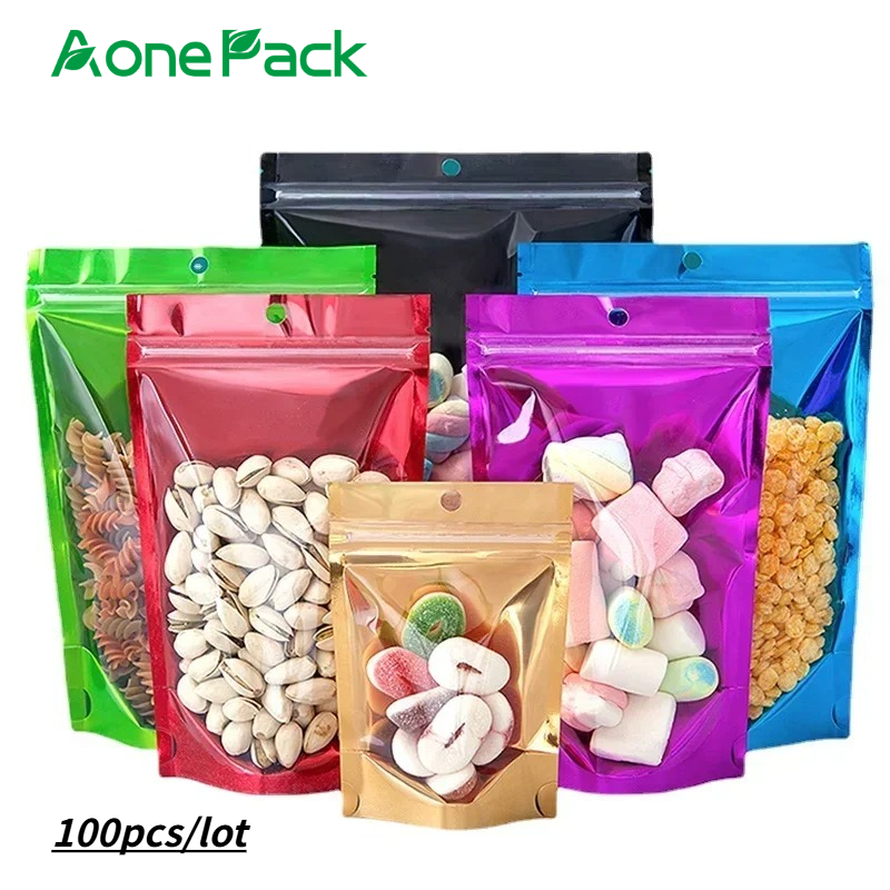 Food Storage In Mylar Bags - 100개 재밀봉 가능 플라스틱 백 빨강