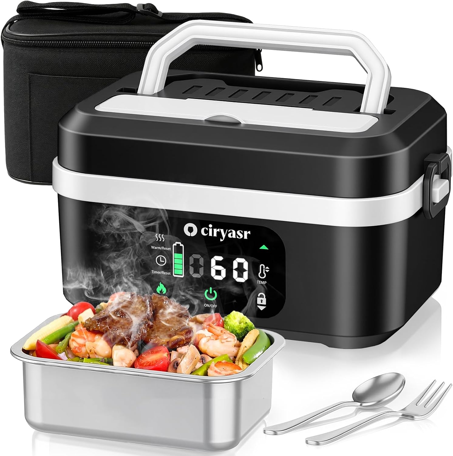 Food Storage Camping - 강력한 전기 도시락, 1.35L 20000mAh 배터리