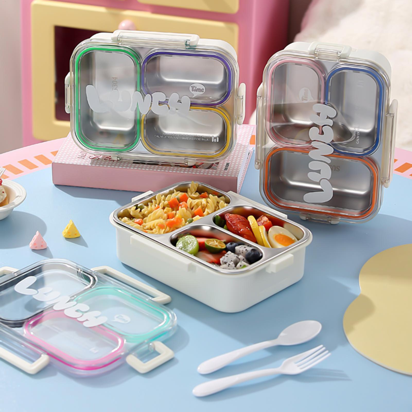 Food Storage Camping - 스테인리스 스틸 도시락 3칸 음식 보관
