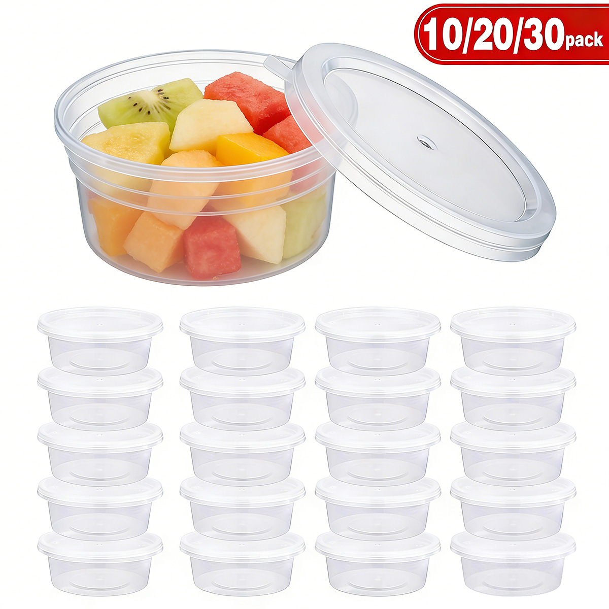 Food Storage With Lids - 10/20/30개입 소형 슬라임 용기(뚜껑 포함), 조미료