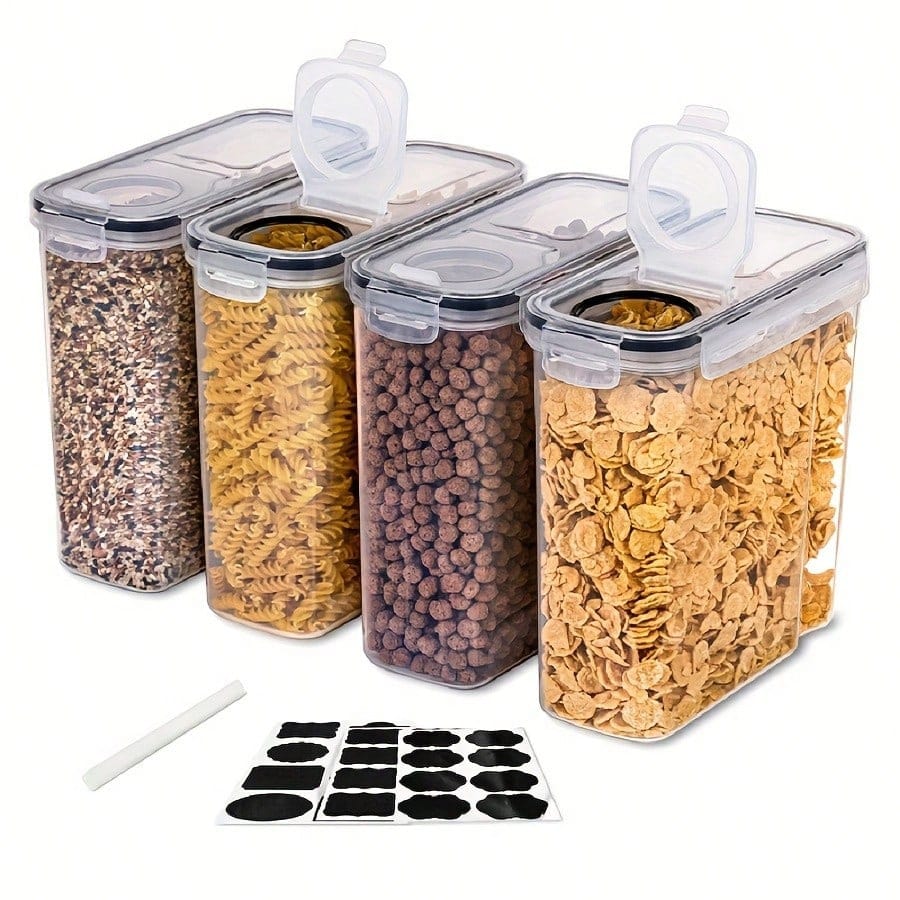 Food Storage Containers Set - 밀폐형 시리얼 및 건조 식품 보관