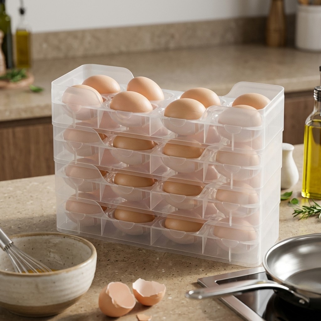 Food Storage Stackable Containers - 겹쳐서 보관할 수 있는 계란 보관함,