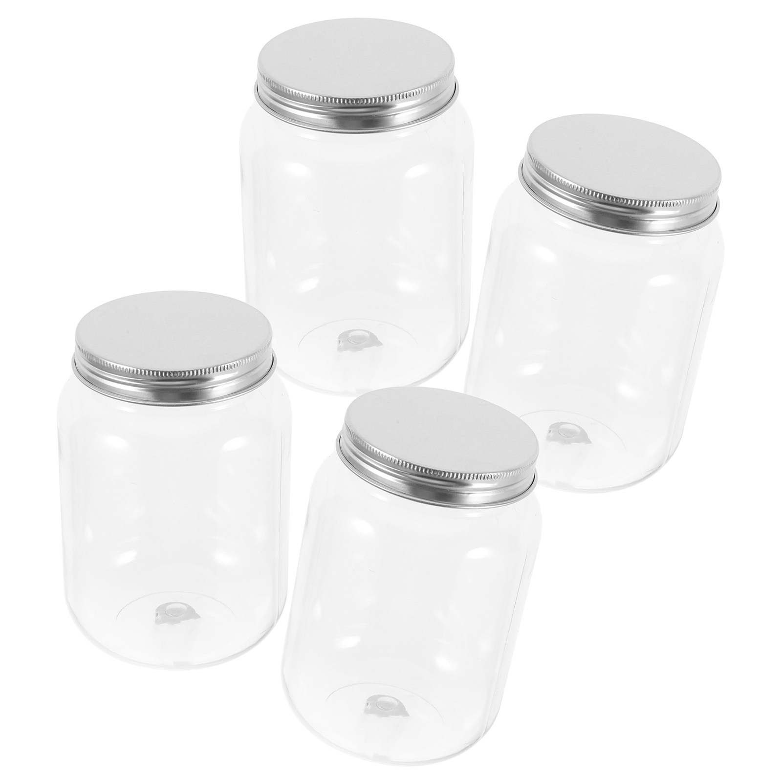 Food Storage Aluminum - 알루미늄 뚜껑이 있는 투명 플라스틱 보관