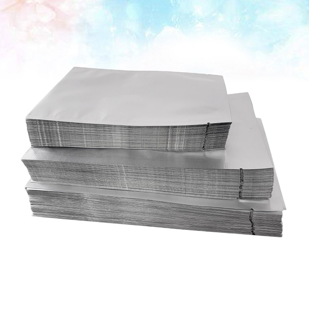 Food Storage In Mylar Bags - 100개입 실버 마일라 평면 알루미늄 호일