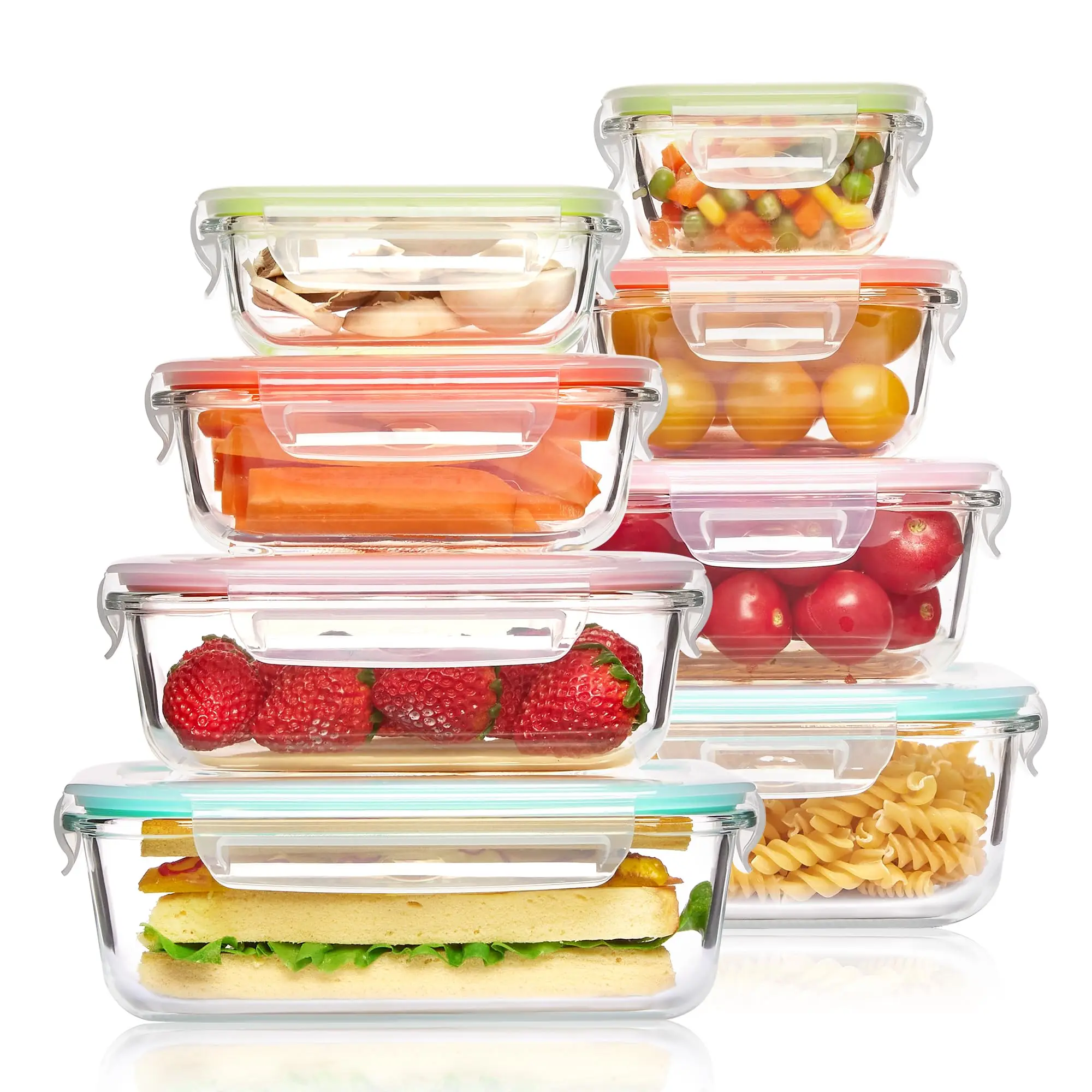 Food Storage Prep Containers - 유리 도시락 식품 보관 용기, 식사