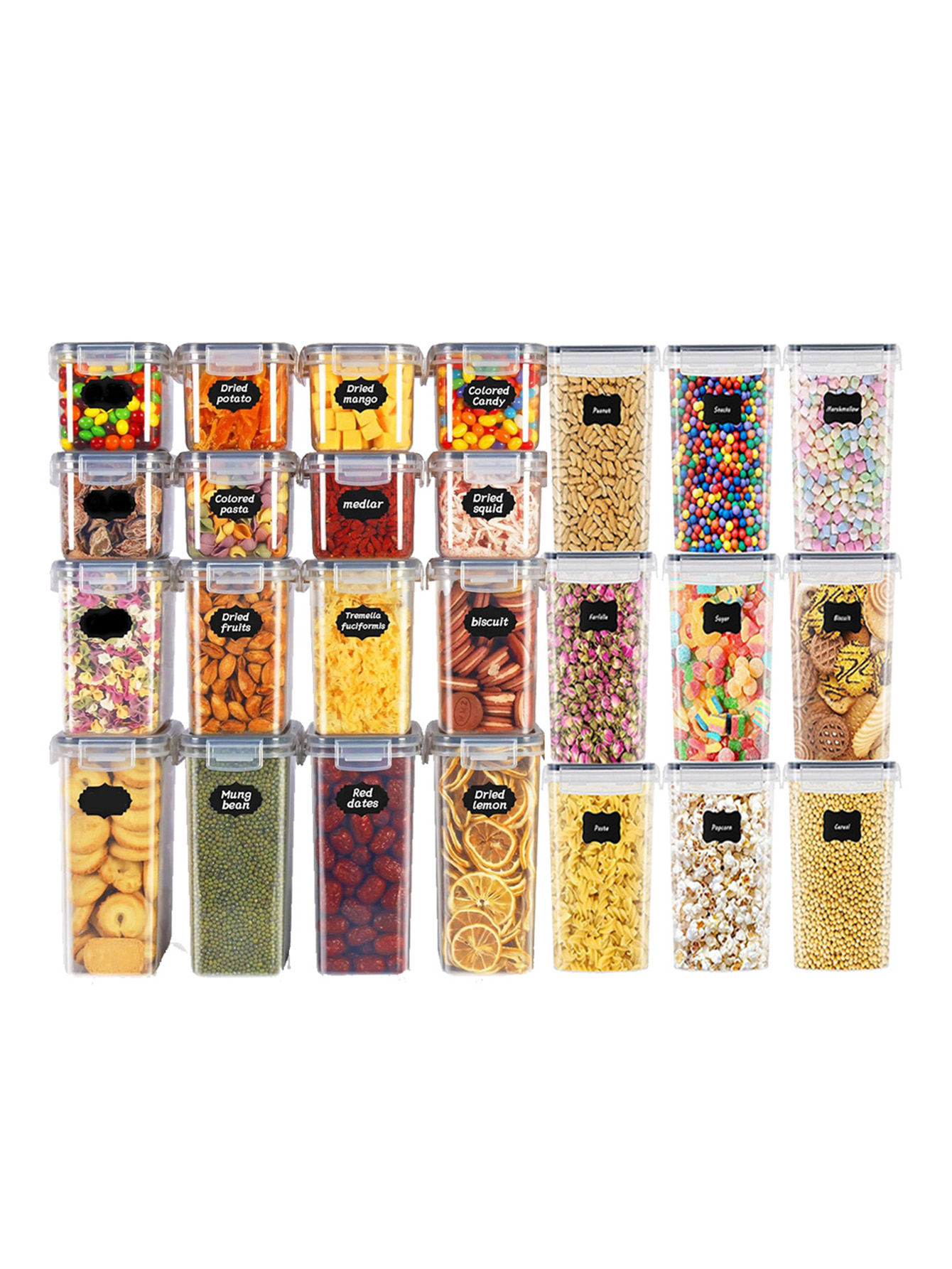 Food Storage Containers Set - 48개, 뚜껑이 있는 밀폐형 식품 보관