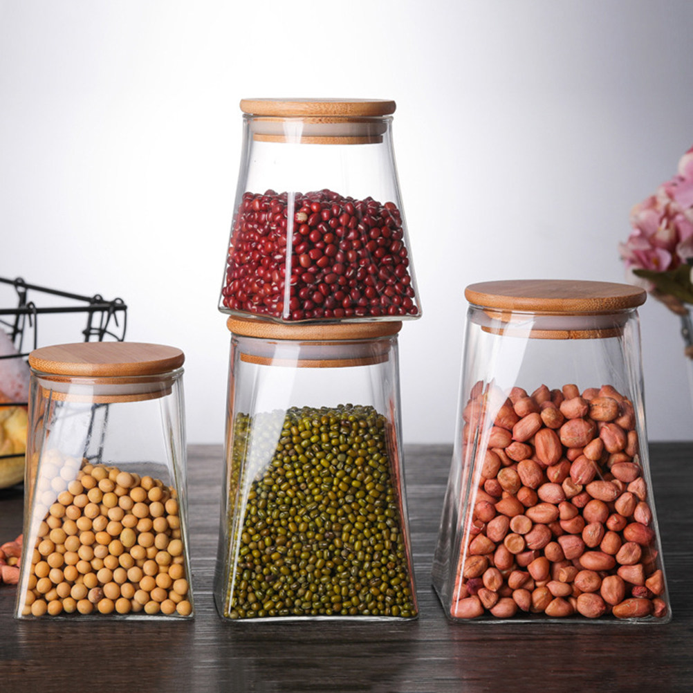 유리 곡물 보관 탱크 밀폐형 용기 식품 보관 용기 나무 - Food Storage Essentials 리뷰 및 가격