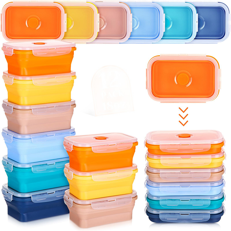 접이식 식품 저장 용기 뚜껑이 있는 실리콘 도시락 상자 - Food Storage Tupperware 리뷰 및 가격