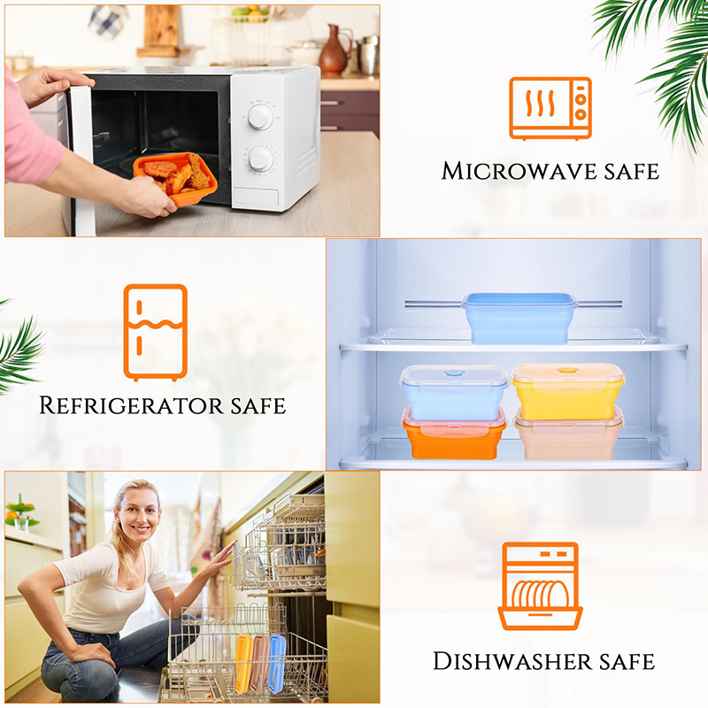 접이식 식품 저장 용기 뚜껑이 있는 실리콘 도시락 상자 - Food Storage Tupperware 리뷰 및 가격