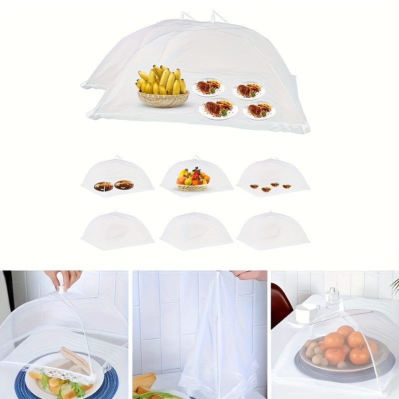1pcWhite 플라이 방지 야채 커버 접이식 메쉬 식 - Food Storage Tupperware 리뷰 및 가격