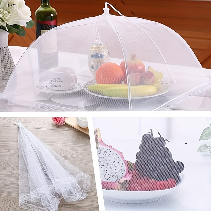 1pcWhite 플라이 방지 야채 커버 접이식 메쉬 식 - Food Storage Tupperware 리뷰 및 가격
