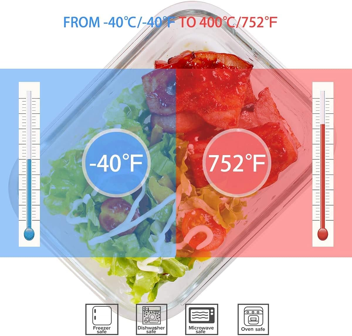 뚜껑이 있는 18개의 유리 식품 보관 용기 세트, 9개 - Food Storage Prep Containers 리뷰 및 가격