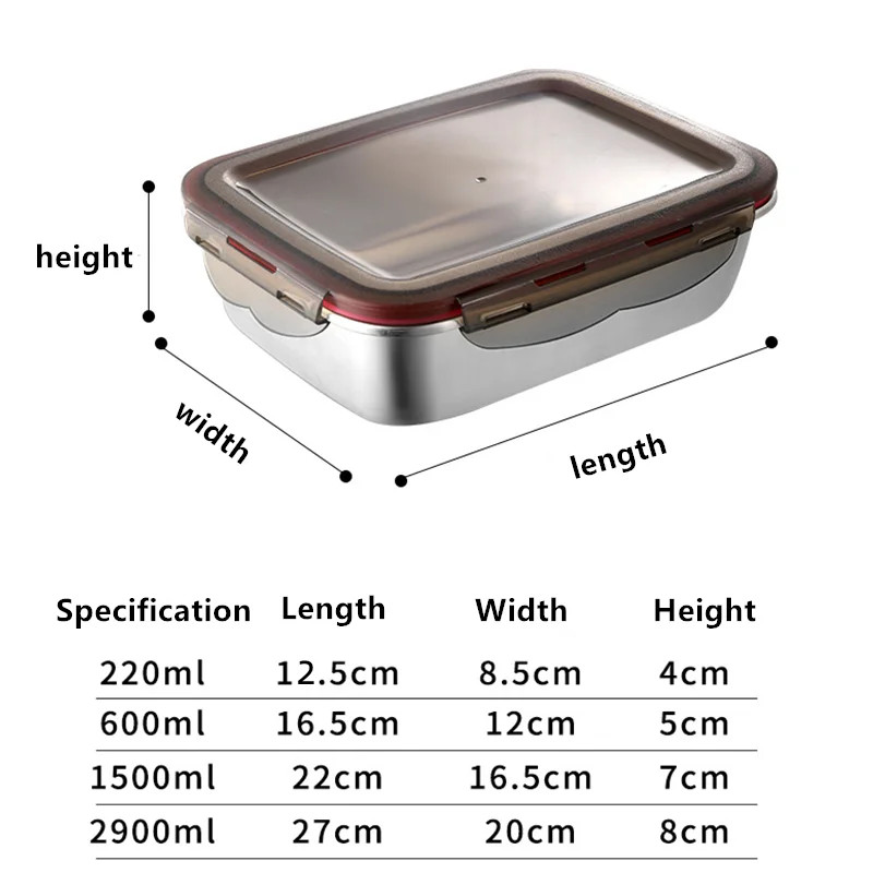 304 스테인레스 스틸 식품 점심 도시락 상자 봉인 된 - Food Storage Tupperware 리뷰 및 가격