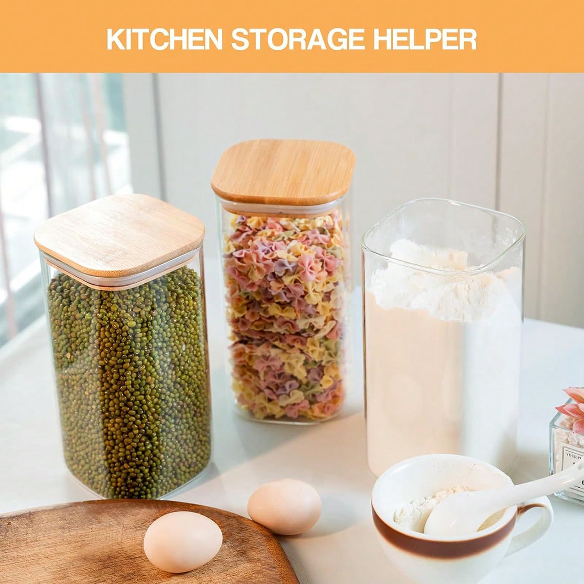 6개 세트 유리 식품 보관 용기, 모던한 사각 유리 캐 - Food Storage Stackable Containers 리뷰 및 가격