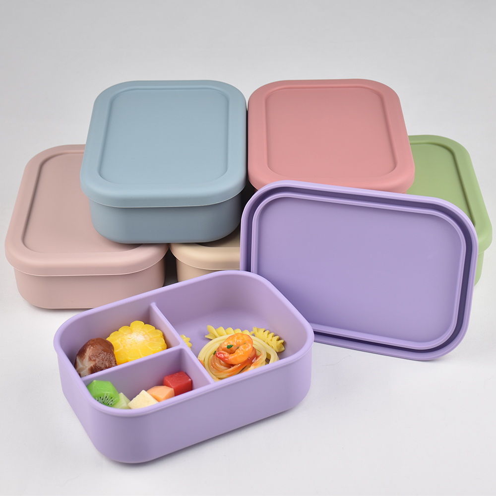 3칸 식품 등급 실리콘 벤토 도시락 - 누출 방지, 전 - Food Storage Prep Containers 리뷰 및 가격