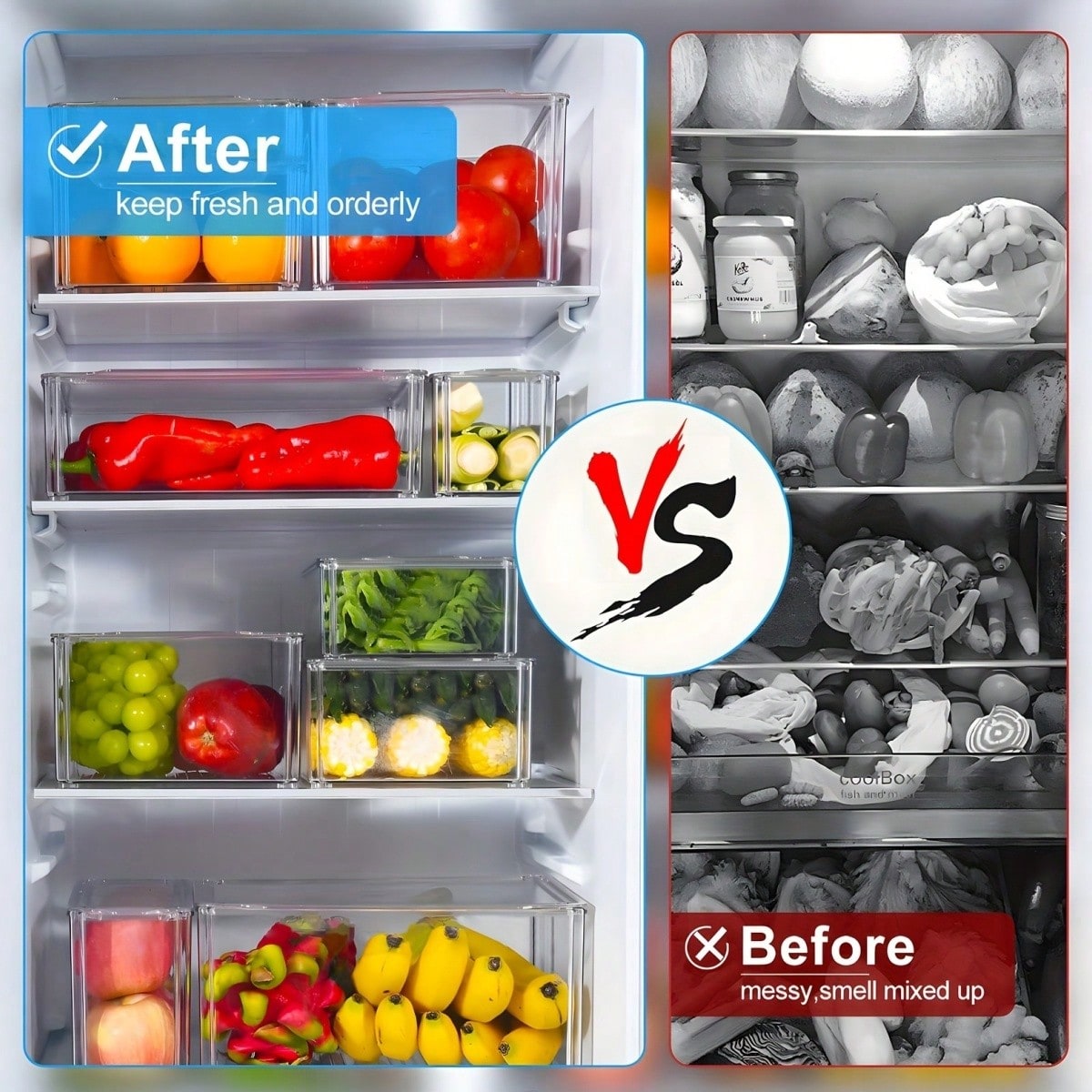 7/14팩 적층형 냉장고 정리함(뚜껑 포함), 과일,  - Food Storage Refrigerator 리뷰 및 가격