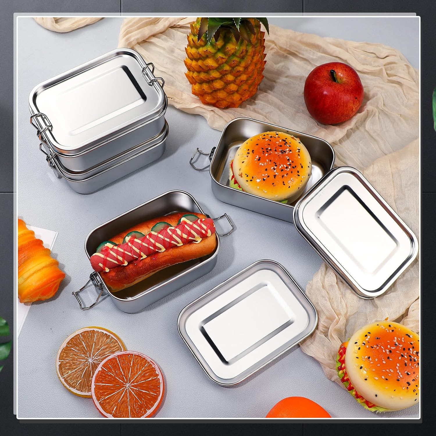 뚜껑이 있는 스테인레스 스틸 식품 보관 용기 도시락 상 - Food Storage Prep Containers 리뷰 및 가격