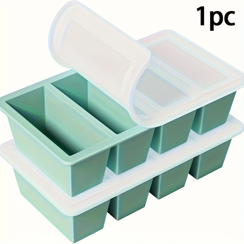 뚜껑이 있는 실리콘 냉동 트레이 1개 - 수프, 육수  - Food Storage Prep Containers 리뷰 및 가격