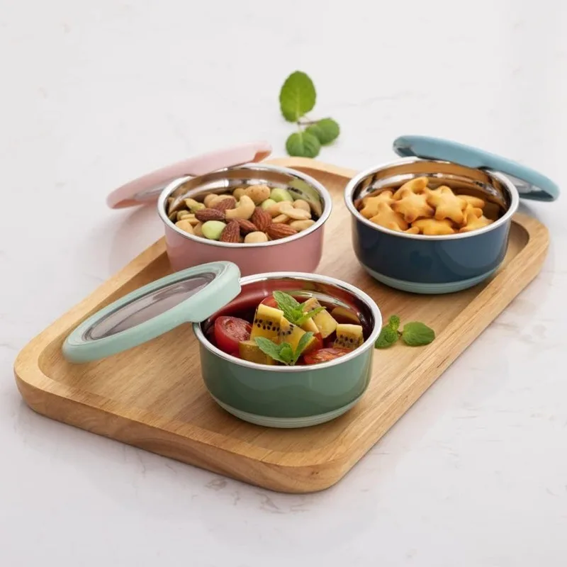뚜껑이 있는 스테인리스 스틸 크리스퍼 라운드, 학생 죽 - Food Storage Tupperware 리뷰 및 가격