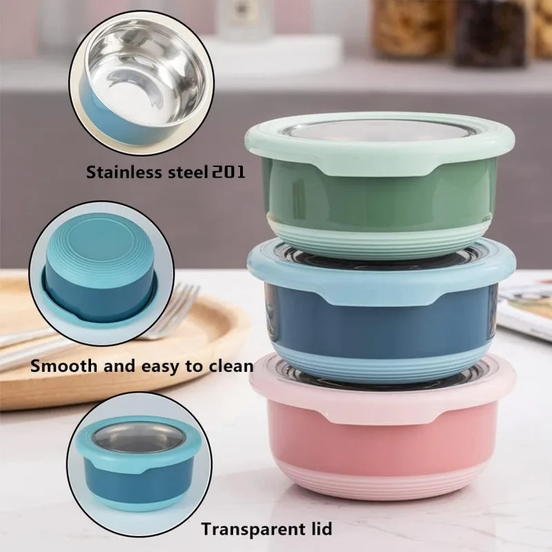 뚜껑이 있는 스테인리스 스틸 크리스퍼 라운드, 학생 죽 - Food Storage Tupperware 리뷰 및 가격