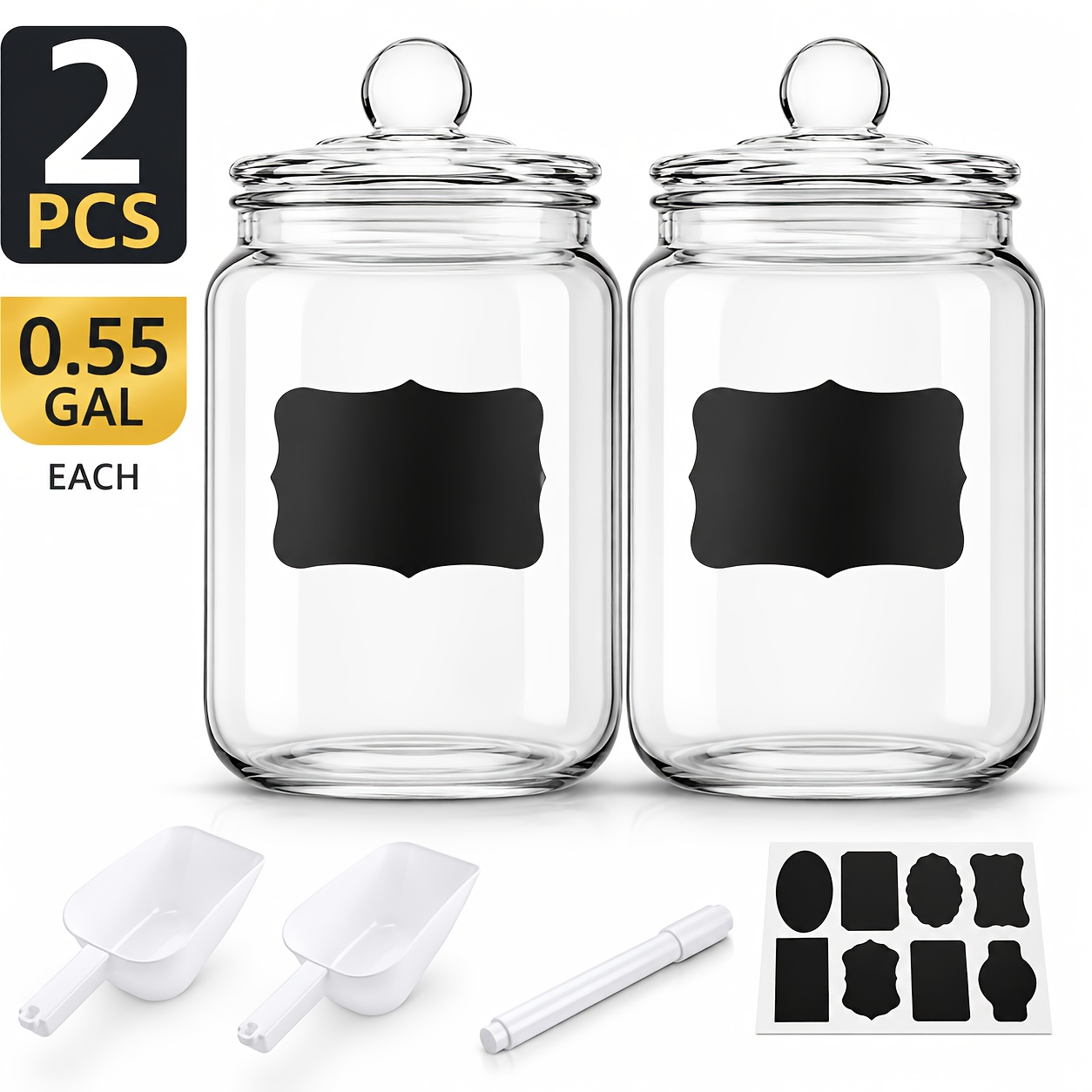 유리 팬트리 용기 2개(조개껍질 모양 뚜껑 포함) -  - Food Storage Containers Set 리뷰 및 가격