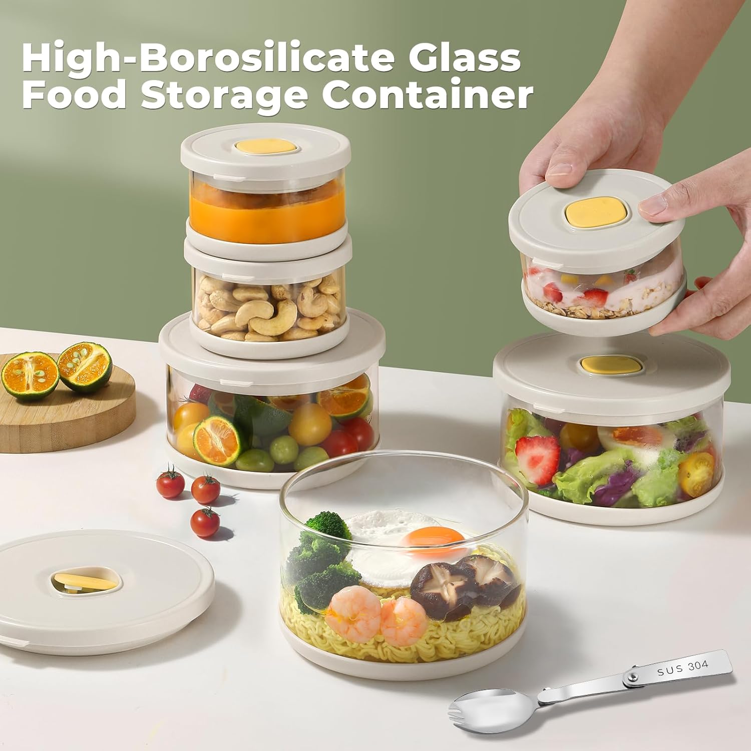 유리 텀블러 세트 밀폐 용기 내열성 도시락 용기 음식  - Food Storage Tupperware 리뷰 및 가격