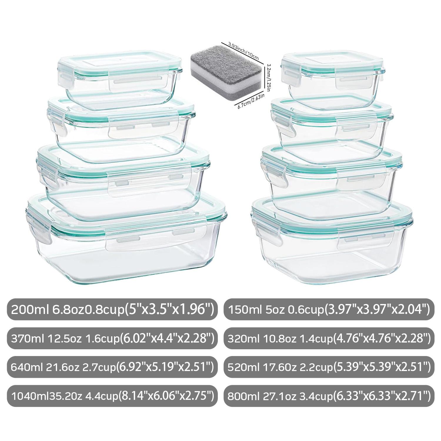휴대용 유리 주방 식품 보관 용기 - 초대형 직사각형  - Food Storage Stackable Containers 리뷰 및 가격
