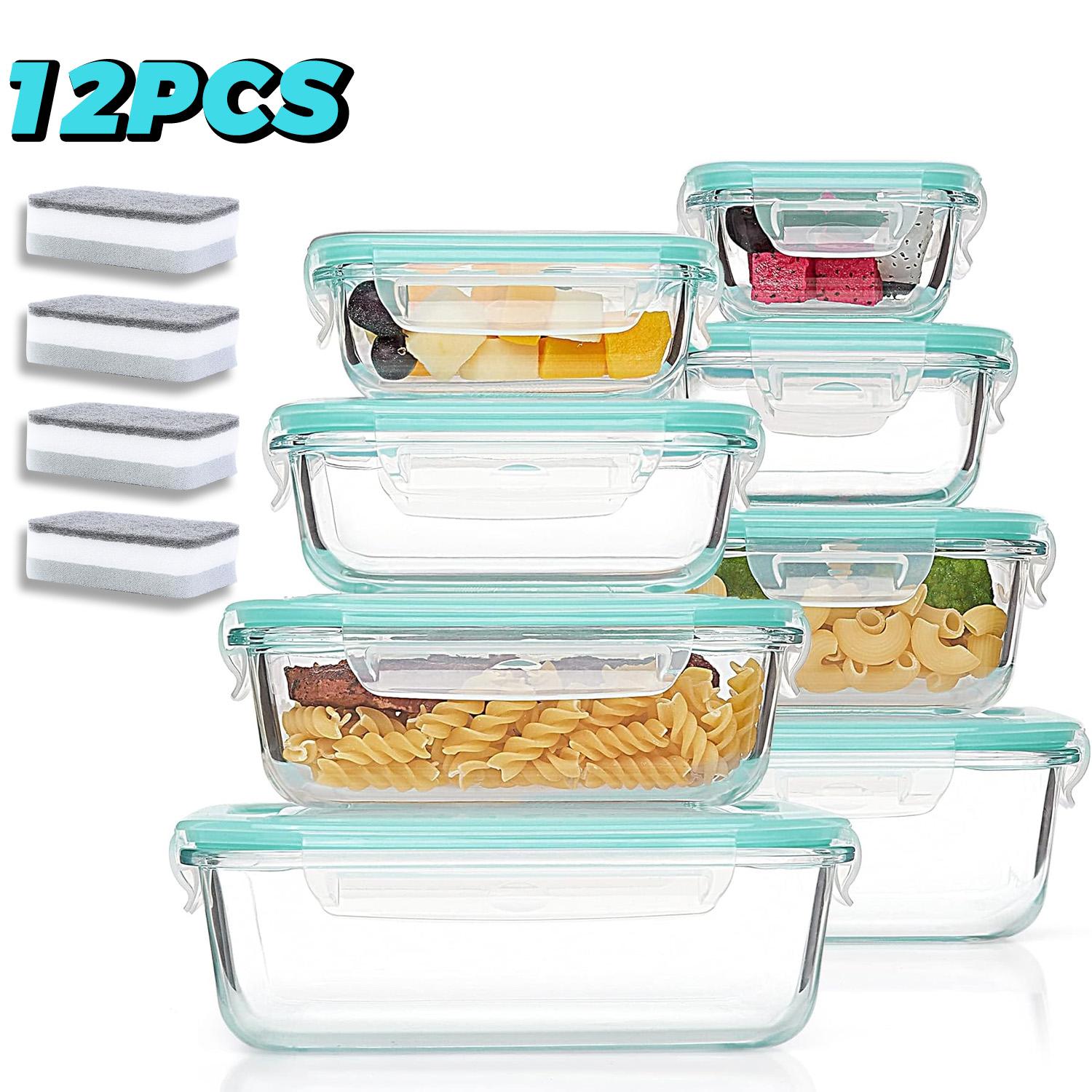 휴대용 유리 주방 식품 보관 용기 - 초대형 직사각형  - Food Storage Stackable Containers 리뷰 및 가격