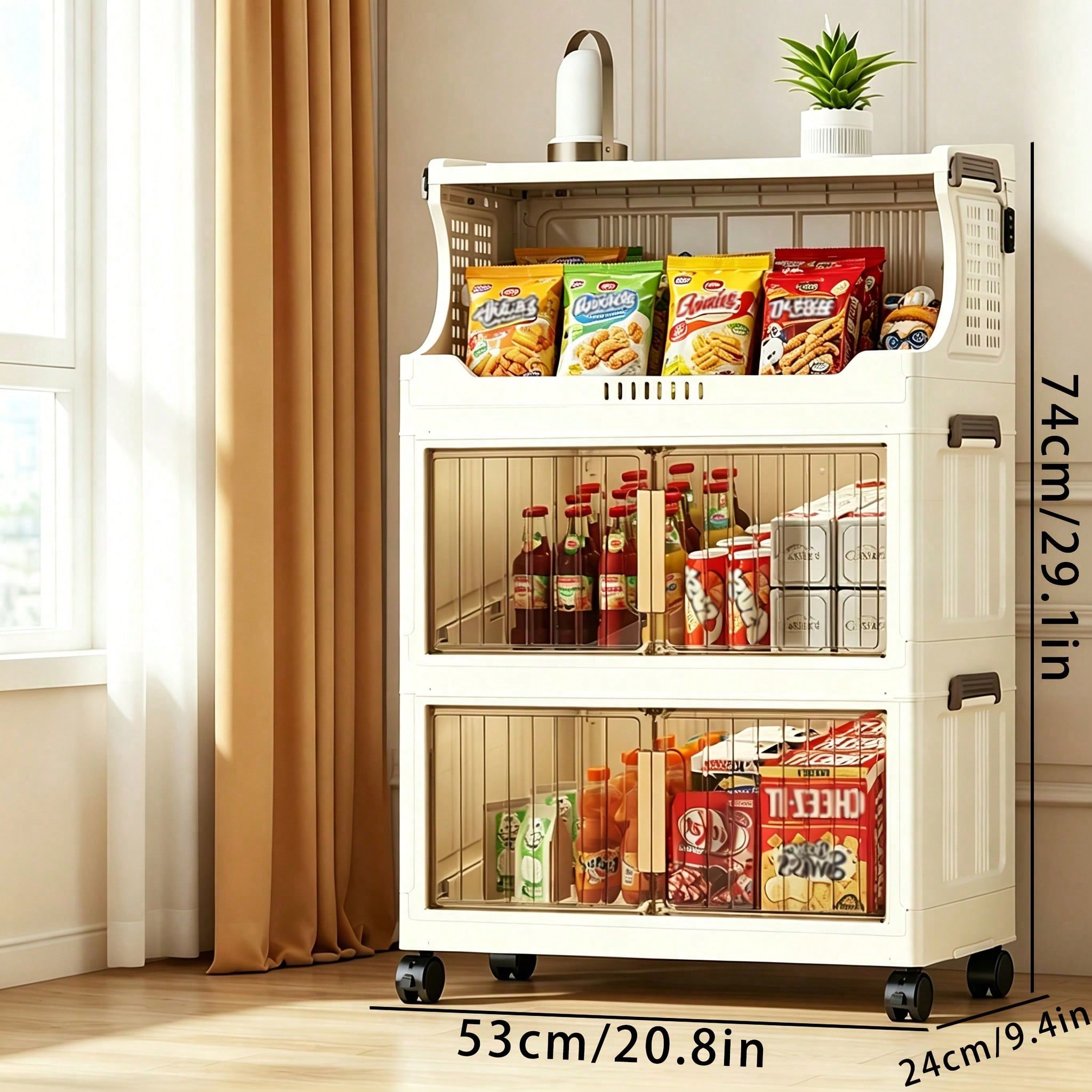 20.8인치 폭의 접이식 수납함, 바퀴가 달린 공간 절 - Stackable Pantry Bin 리뷰 및 가격