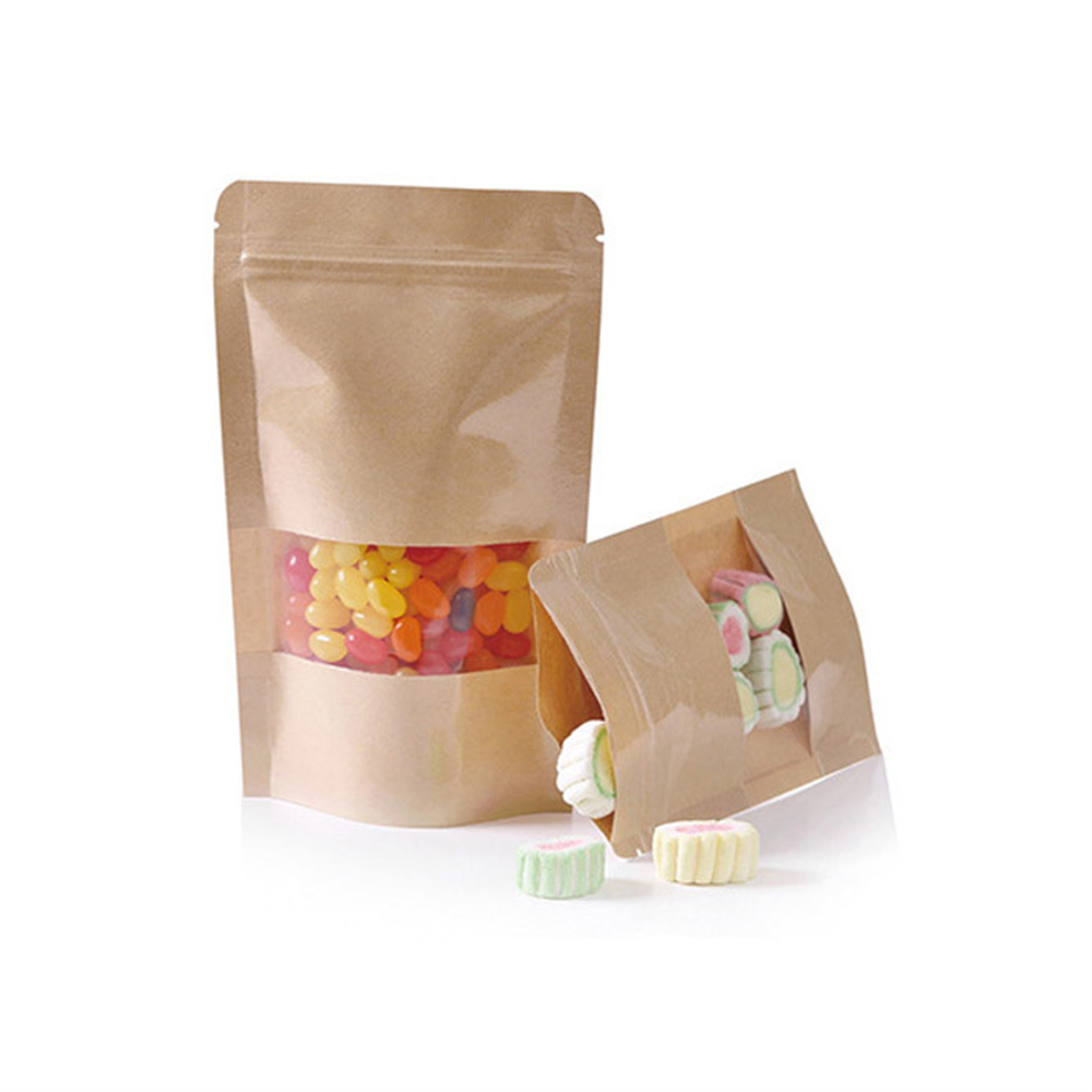 10pcs 지퍼 잠금 크래프트 종이 가방 창 스낵 식품 - Food Storage Year Supply 리뷰 및 가격