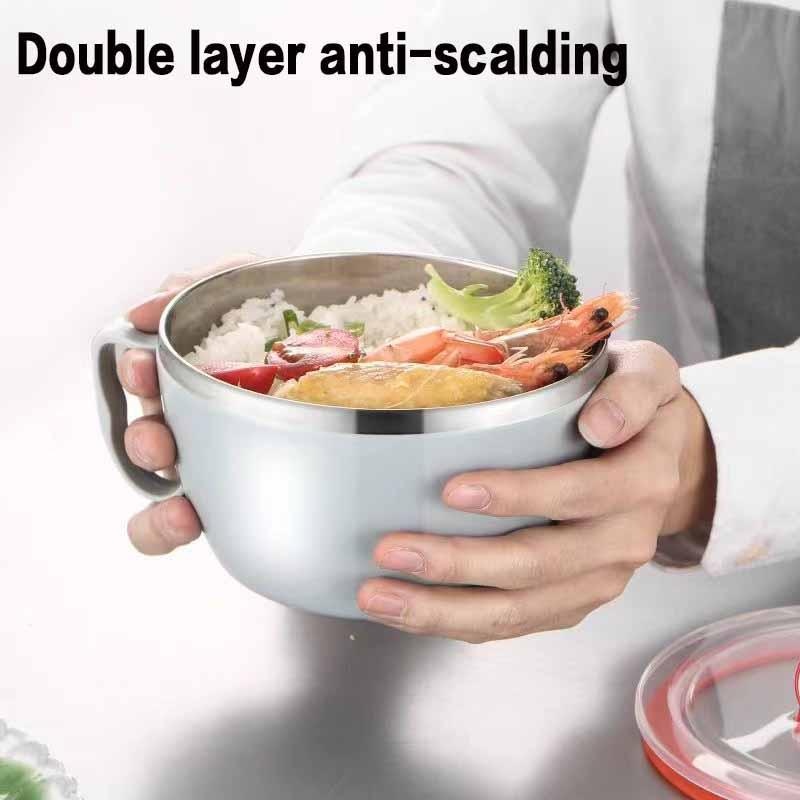뚜껑이있는 휴대용 스테인레스 스틸 인스턴트 국수 그릇  - Food Storage Tupperware 리뷰 및 가격