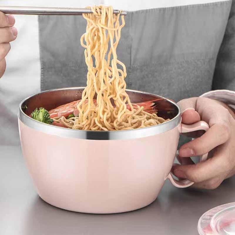 뚜껑이있는 휴대용 스테인레스 스틸 인스턴트 국수 그릇  - Food Storage Tupperware 리뷰 및 가격