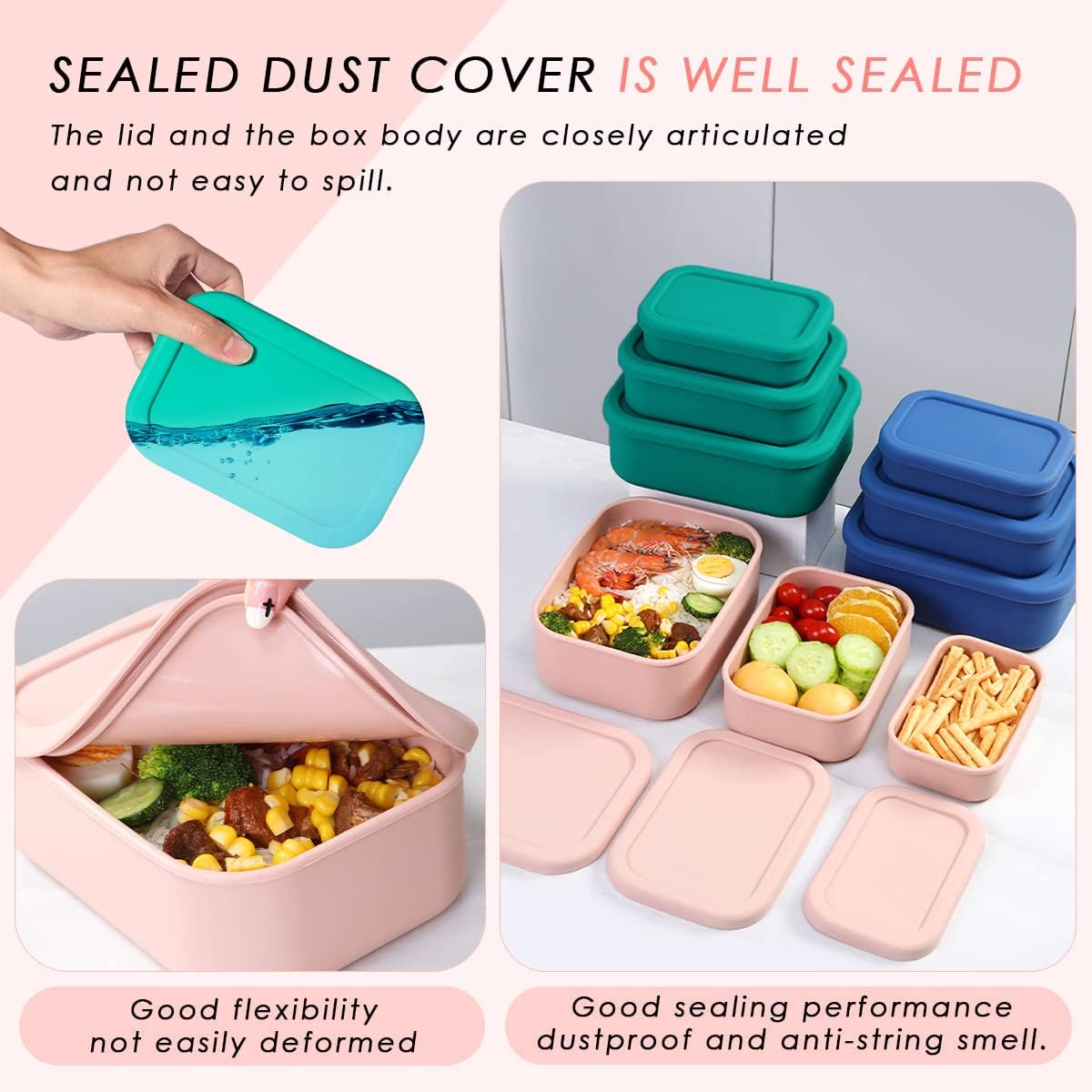 실리콘 도시락 상자 도시락 용기, YONGHAO 누출  - Food Storage Tupperware 리뷰 및 가격