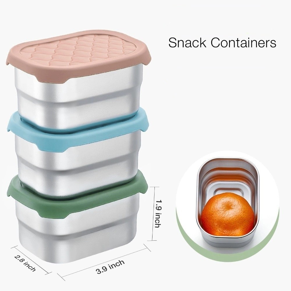 새로운 스테인리스 스틸 식품 용기, 쌓을 수 있는 실리 - Food Storage Stackable Containers 리뷰 및 가격
