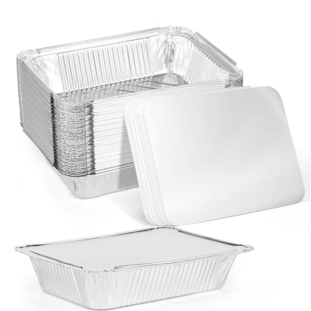 10PCS 뚜껑이있는 새로운 알루미늄 호일 트레이 사각 - Food Storage Aluminum 리뷰 및 가격
