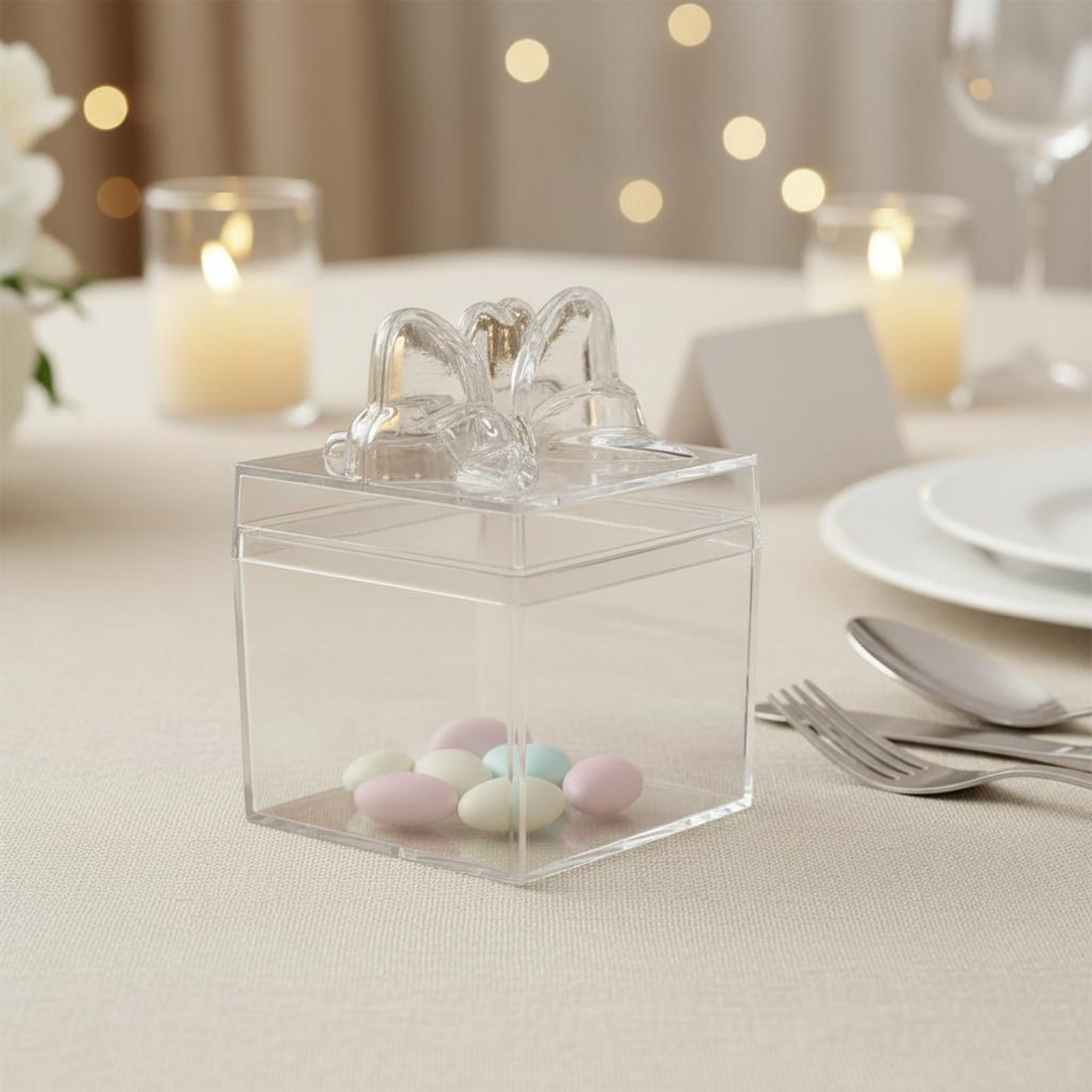 투명 플라스틱 사탕 상자 리본 포함 다용도 투명 사탕  - Food Storage Boxes 리뷰 및 가격