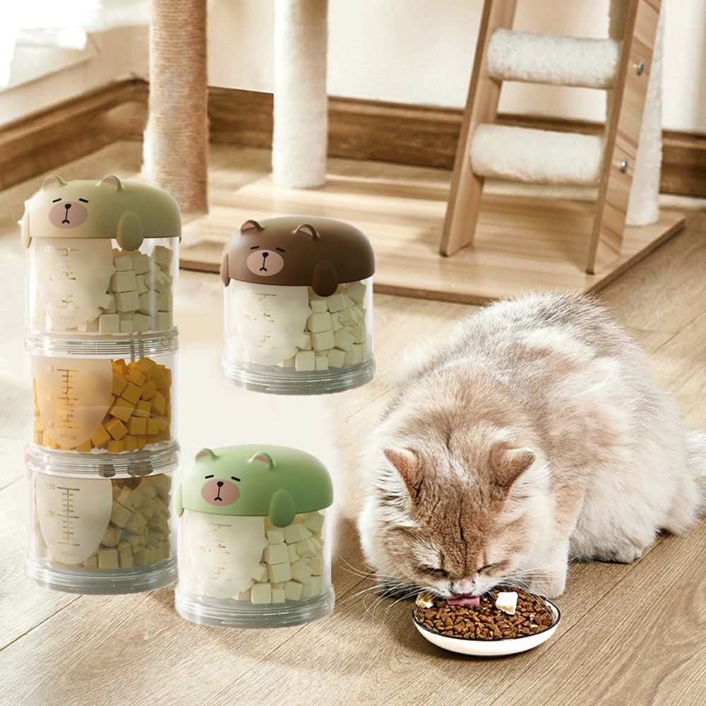 실용적인 플라스틱 다층 고양이 사료 상자 방습 귀여운  - Food Storage Practices 리뷰 및 가격