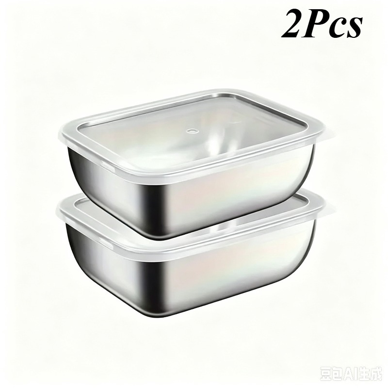 2개의 스태커블 스테인리스 스틸 도시락통, 주방, 냉장 - Food Storage Stackable Containers 리뷰 및 가격
