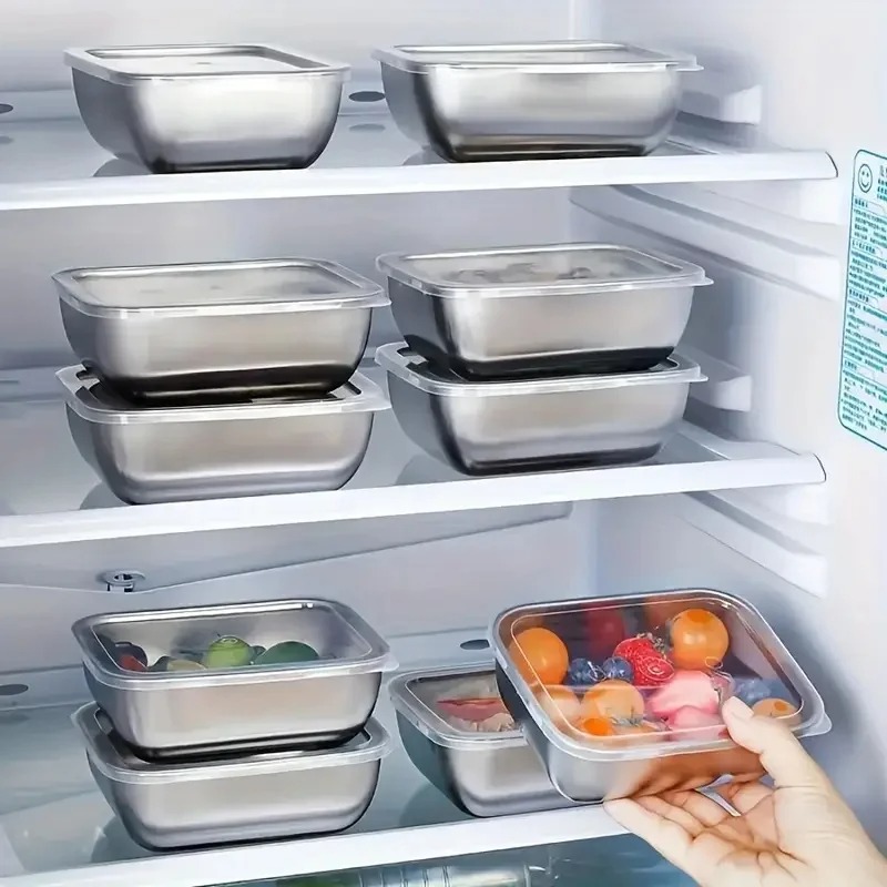 2개의 스태커블 스테인리스 스틸 도시락통, 주방, 냉장 - Food Storage Stackable Containers 리뷰 및 가격