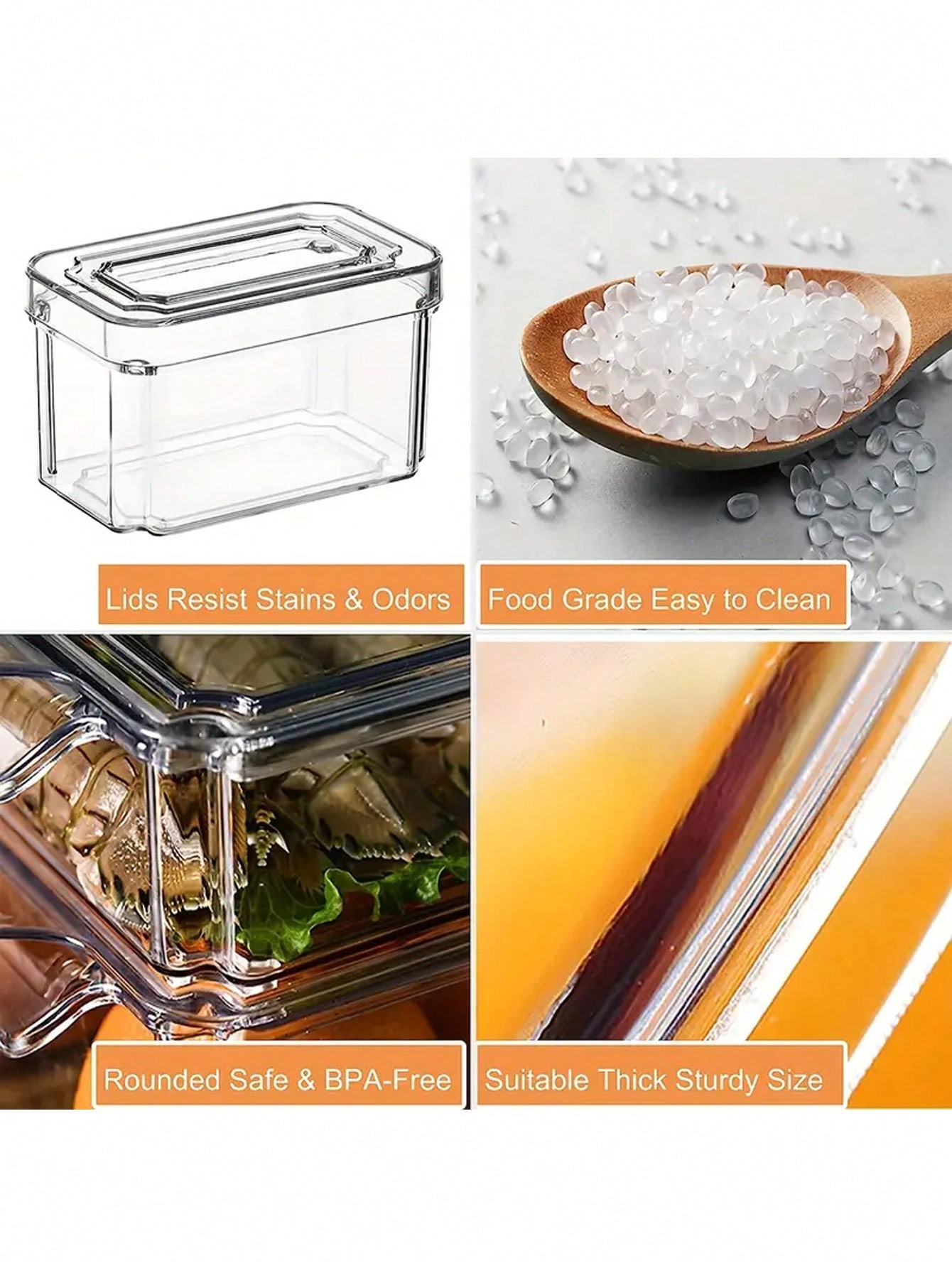 7개 세트의 쌓을 수 있는 냉장고 정리함, 모던한 투명 - Stackable Pantry Bin 리뷰 및 가격