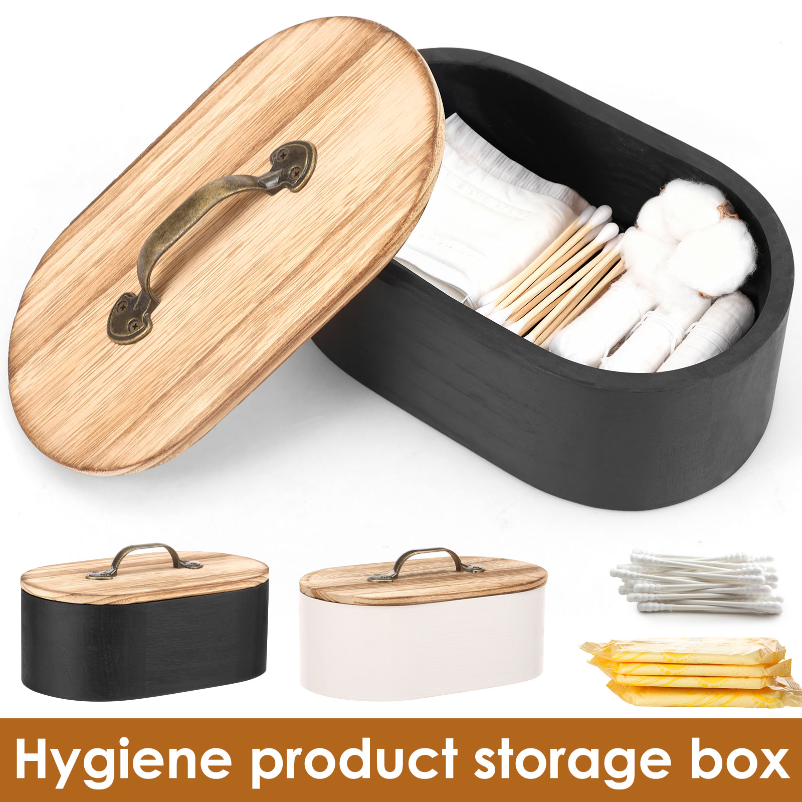 욕실 수납함 타원형 나무 여성용품 정리함 뚜껑 포함 미 - Stackable Pantry Bin 리뷰 및 가격