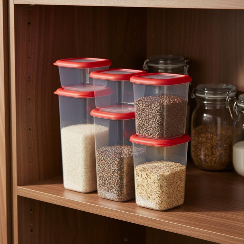 6개의 밀폐 식품 보관 용기 세트, 투명 디자인 플라스 - Food Storage Containers Set 리뷰 및 가격