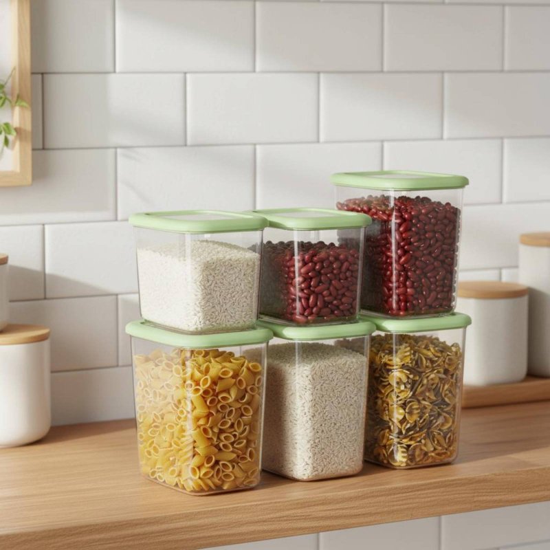 6개의 밀폐 식품 보관 용기 세트, 투명 디자인 플라스 - Food Storage Containers Set 리뷰 및 가격